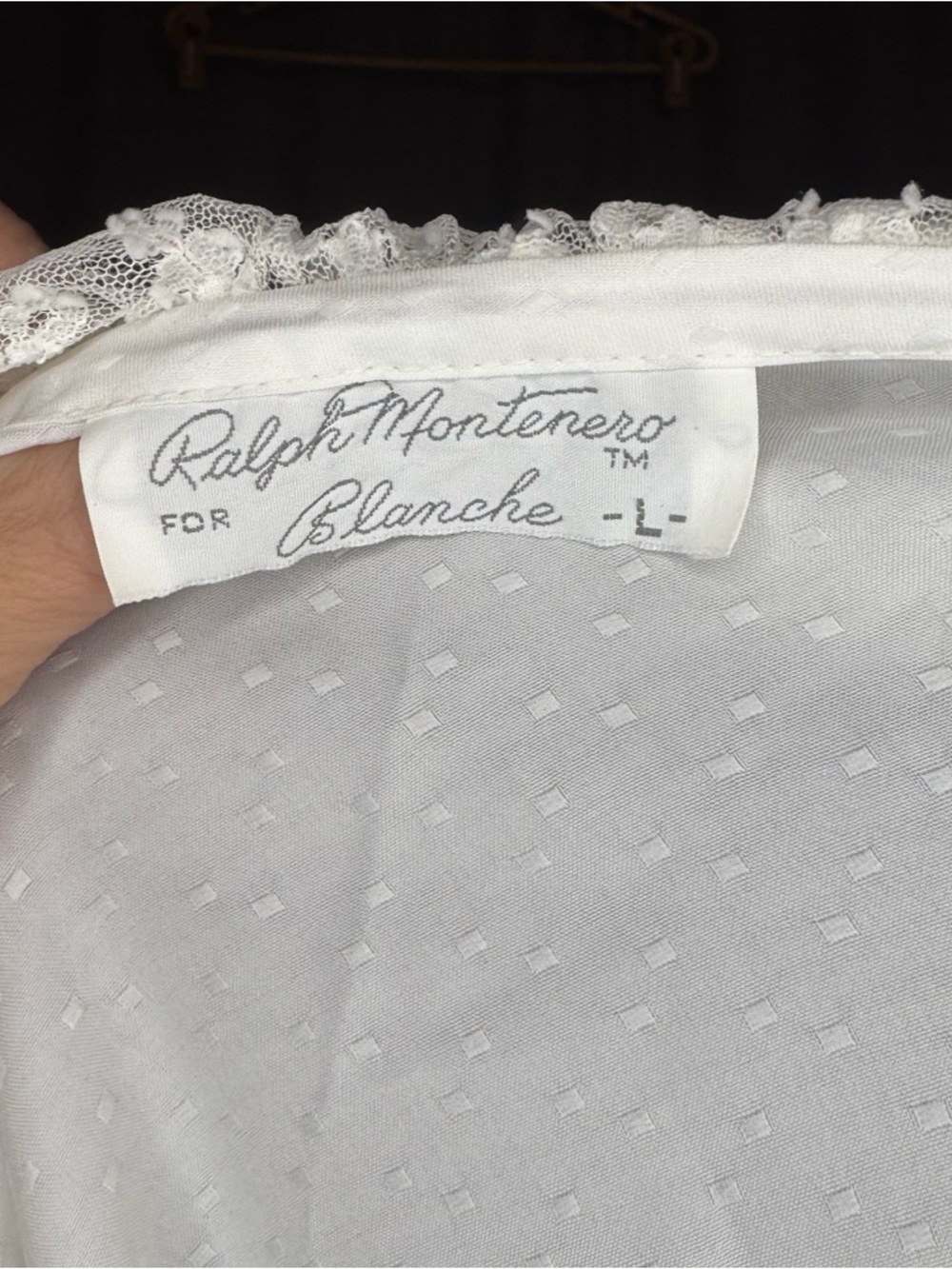 Ralph Montenero Blanche White Lace Nightgown Cover Up Boho L - Picture 8 of 9